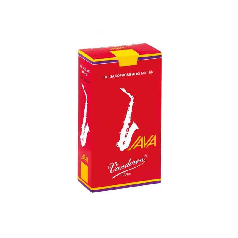 Caja de 10 cañas VANDOREN Java roja para saxofón alto