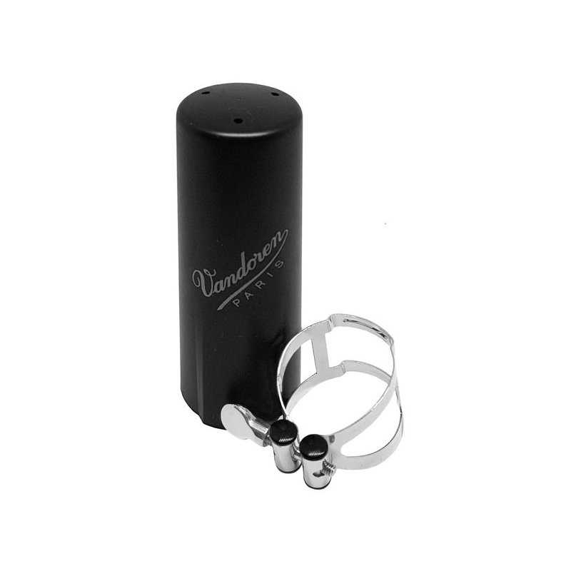 Abrazadera y boquillero VANDOREN M/O Plateada para clarinete bajo