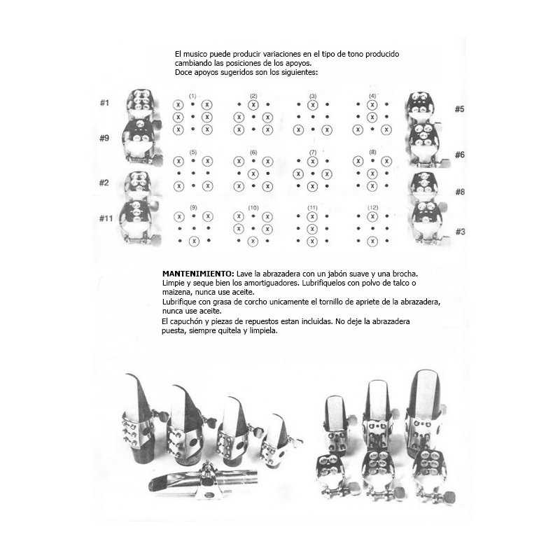 Abrazadera y boquillero WINSLOW 16N para clarinete-4