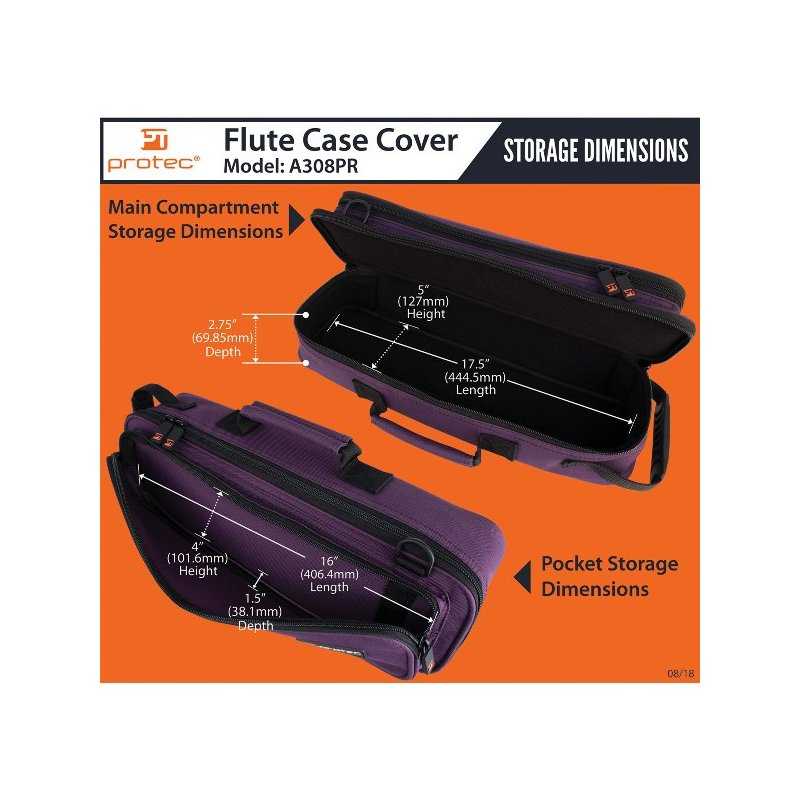 Funda PROTEC para estuche de flauta o flautin A308PR Morado-9