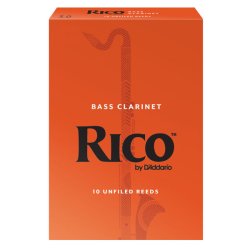 Caja de 10 cañas D'ADDARIO Rico para Clarinete Bajo