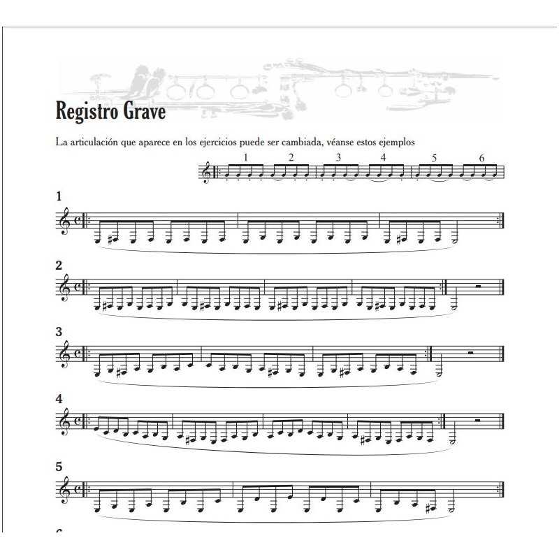 Ejercicios de Mecanismo para Clarinete -0