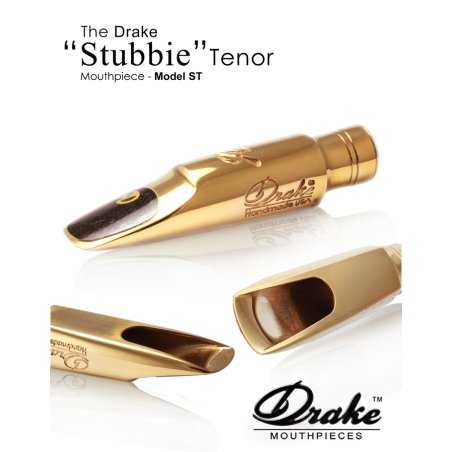 Boquilla DRAKE Stubbie Metal 24K para saxofón tenor