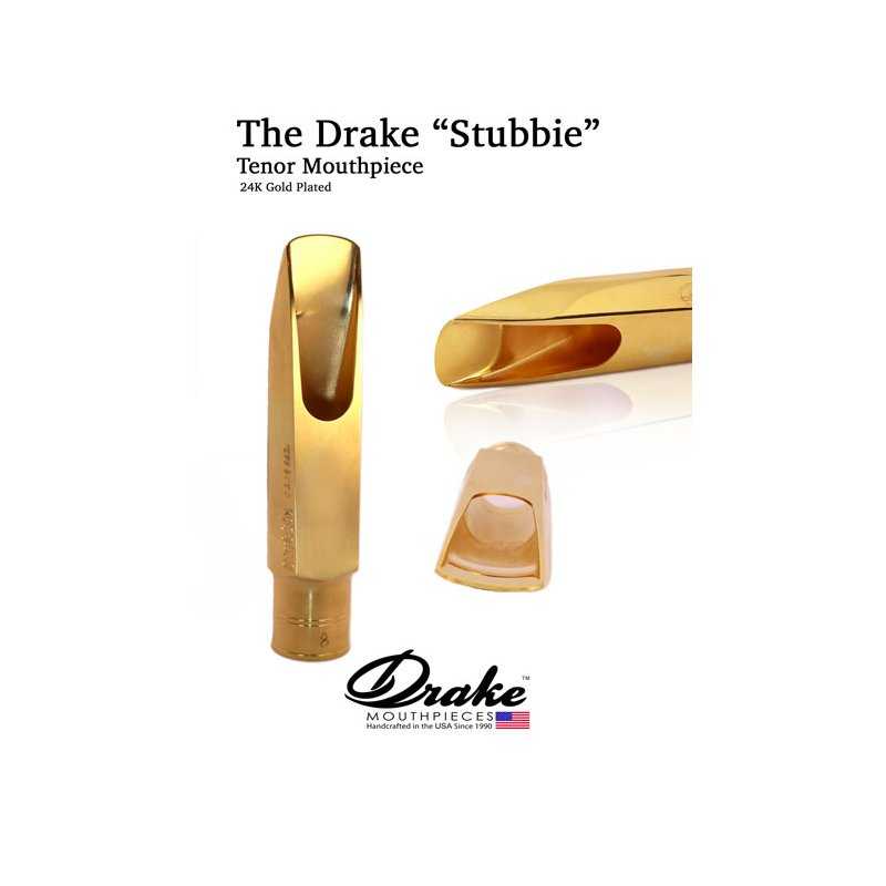 Boquilla DRAKE Stubbie Metal 24K para saxofón tenor-0