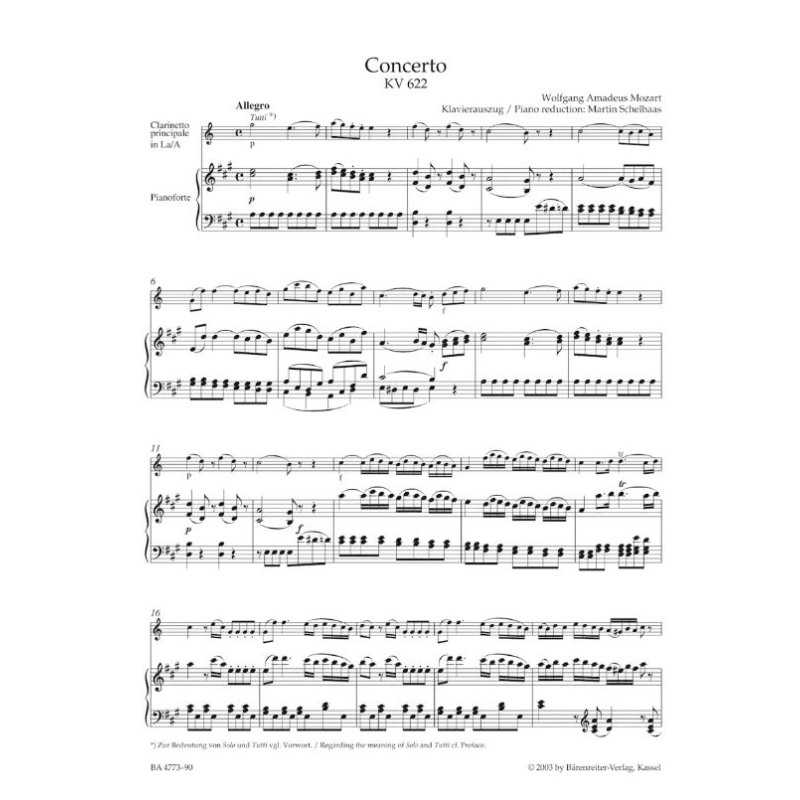 Concerto in A major para clarinete y orquesta, W.A. Mozart-0