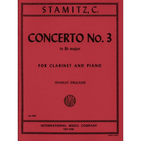 Concerto No. 3 in Bb major For Clarinet and Piano CARL STAMITZ