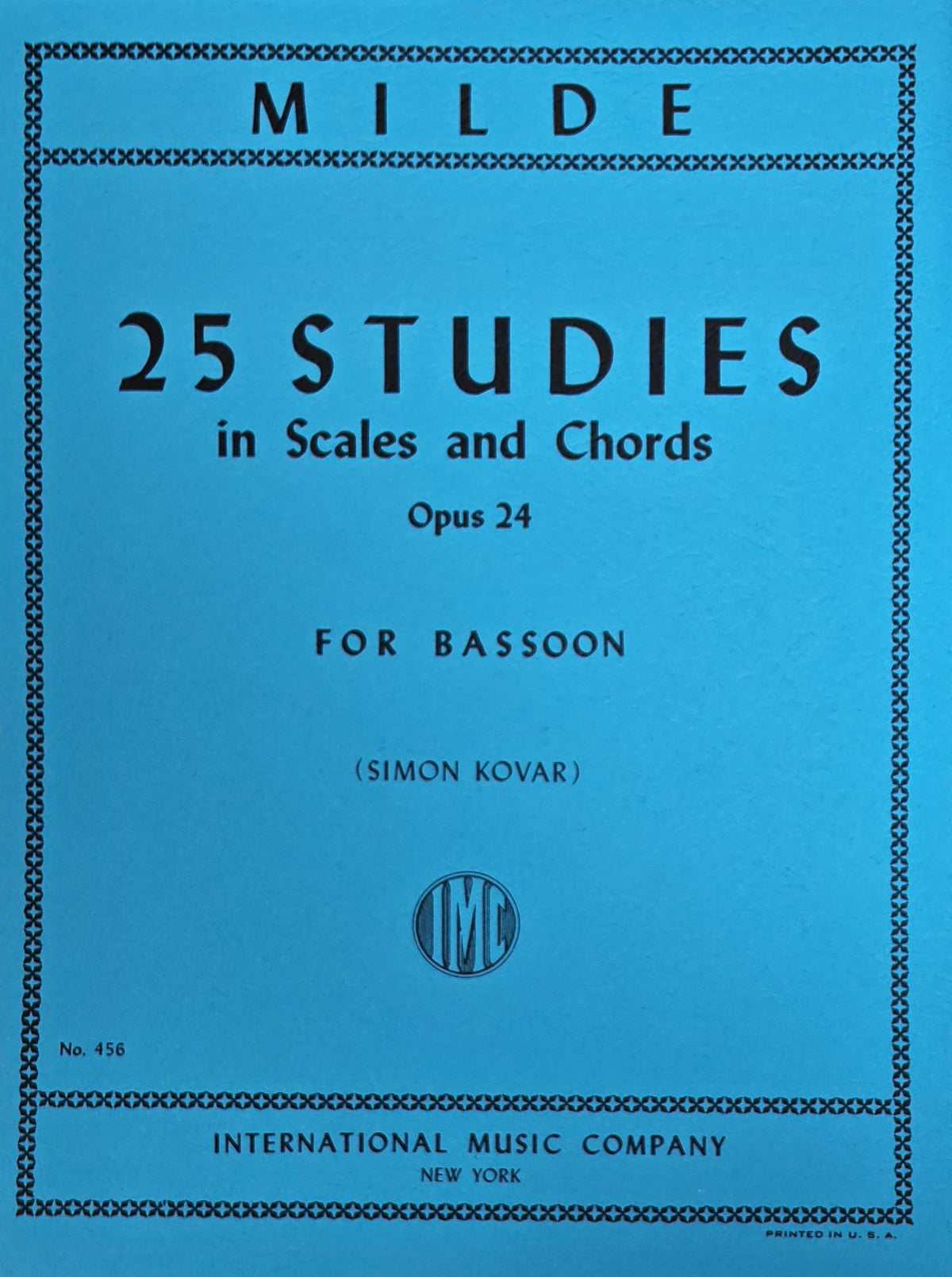 25首音階與和弦練習曲，作品24號，適用於巴松管 L. MILDE