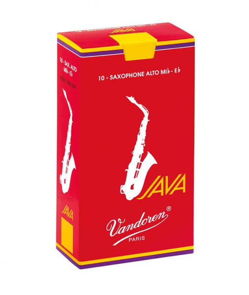 Caja de 10 cañas VANDOREN Java roja para saxofón alto