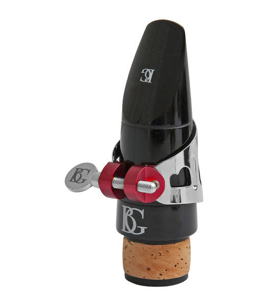 Abrazadera y boquillero BG LD DUO Plata para clarinete o saxofón alto-1
