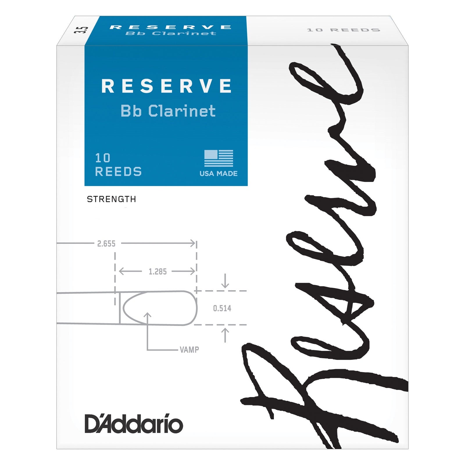 Caja de 10 cañas D'ADDARIO Reserve para Clarinete