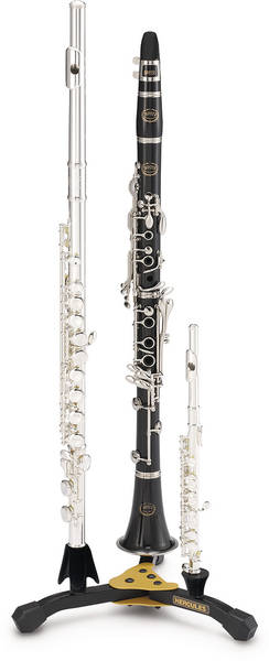 Soporte HERCULES DS543BB para 2 clarinetes/flauta y flautín-0