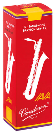 Caja de 5 cañas VANDOREN Java roja para saxofón barítono