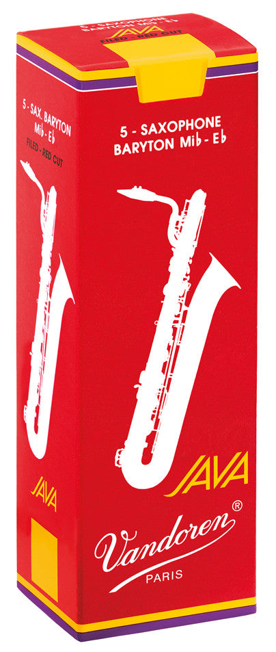 Caja de 5 cañas VANDOREN Java roja para saxofón barítono