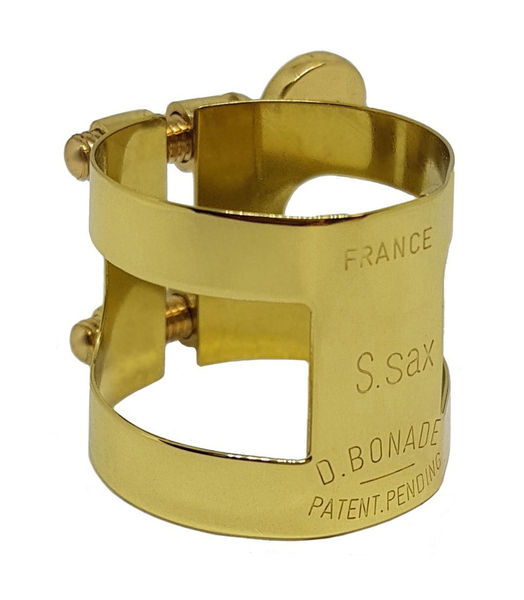 Abrazadera BONADE Invertida dorada para saxofón soprano-0