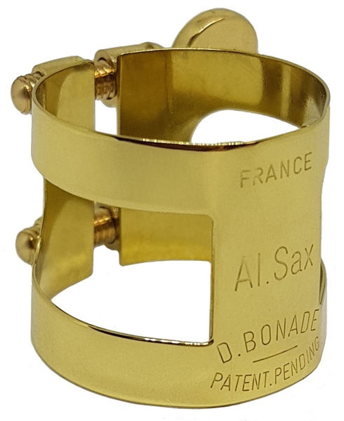 Abrazadera BONADE dorada invertida para saxofón alto