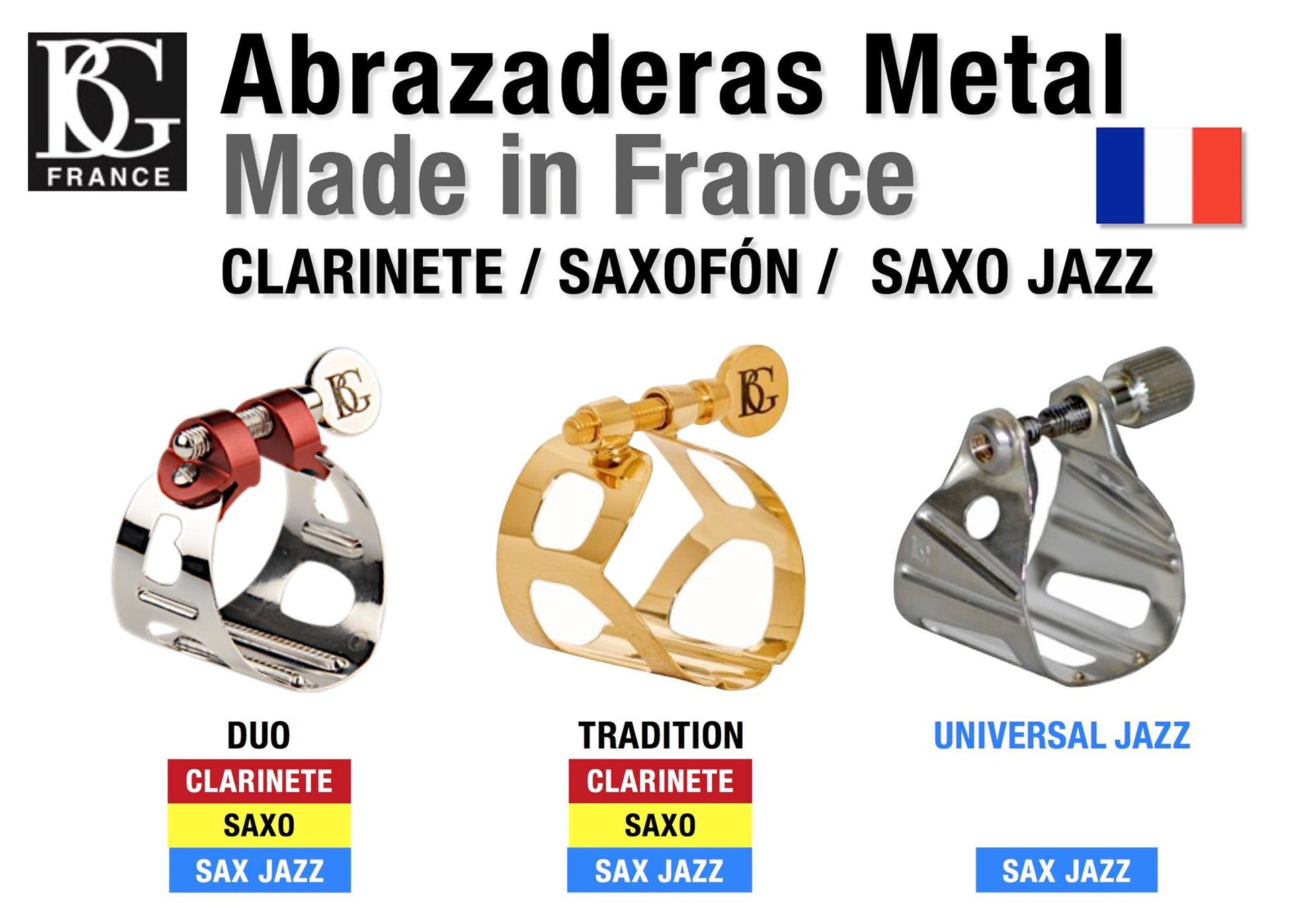 Abrazadera y boquillero BG L47 Tradition para saxofón tenor-2
