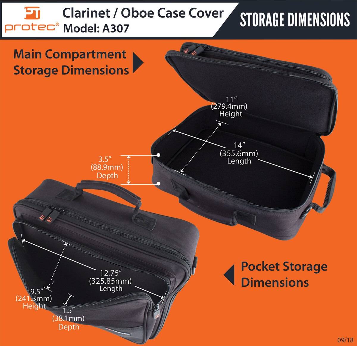 Funda PROTEC A307 Negro para estuche de clarinete-6