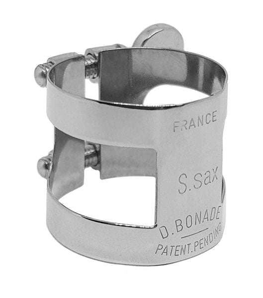 Abrazadera BONADE invertida niquelada para saxofón soprano-0