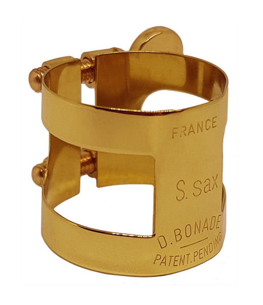 Abrazadera BONADE Invertida dark gold para saxofón soprano-0