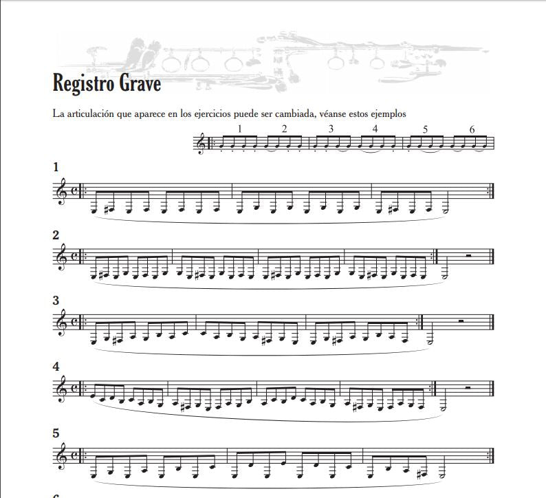 Ejercicios de Mecanismo para Clarinete -0