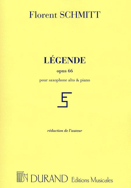 LÉGENDE Op 66 para saxo alto y piano