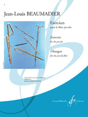 Exercices pour flûte piccolo BEAUMADIER