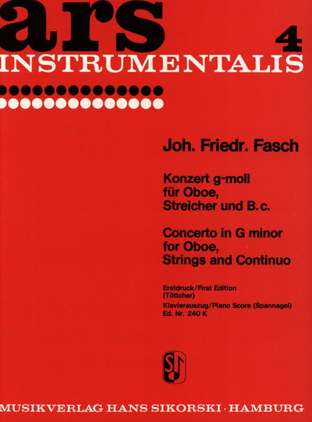 Concierto en Sol Menor para Oboe, Cuerdas y Bajo Continuo  JOH. FRIEDR. FASCH