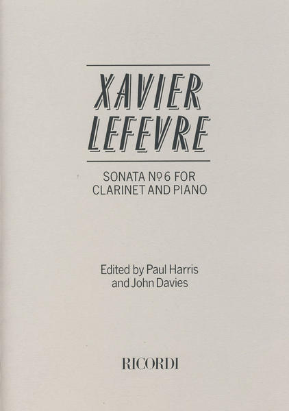 Sonata No.6 para Clarinete y Piano LEFÉVRE