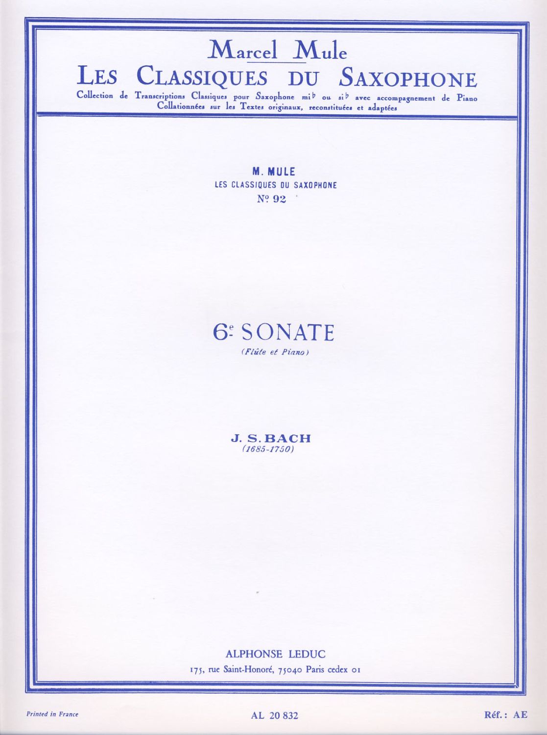 Sonata 6  J. S. Bach
