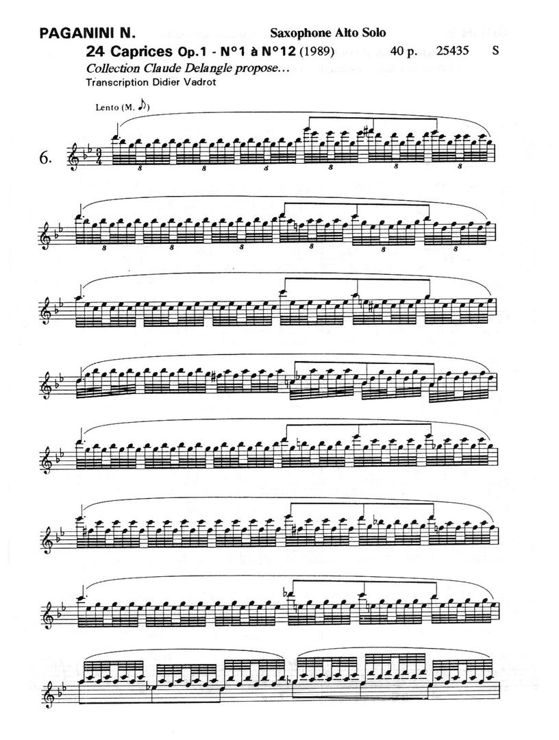 24 Caprichos Vol. 1 para Saxofón Alto N. PAGANINI-0