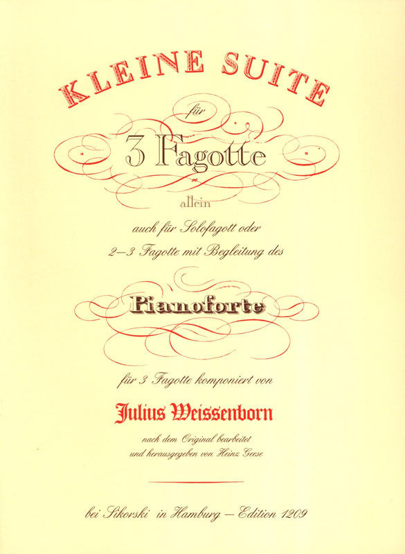 Kleine Suite para 3 Fagotes JULIUS WEISSENBORN