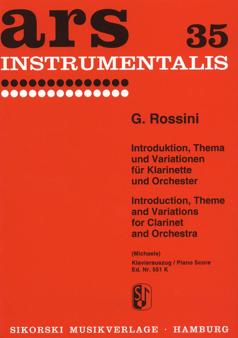 Introducción, Tema y Variaciones para Clarinete y Orquesta G. ROSSINI