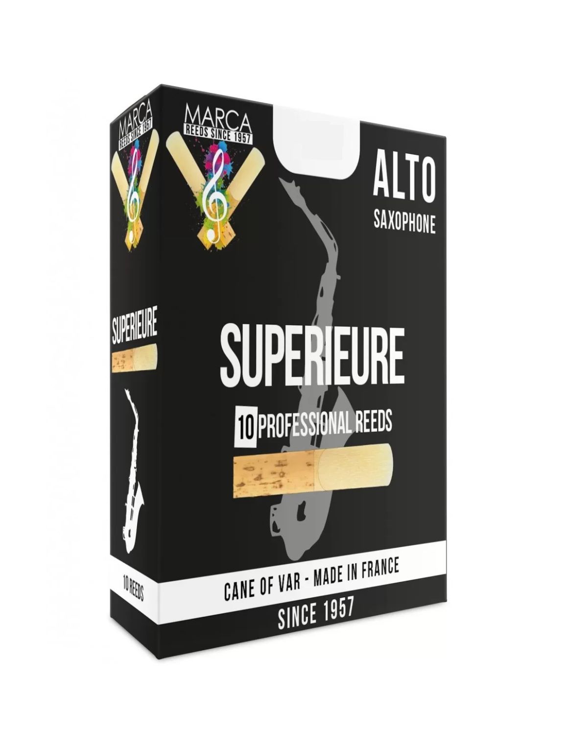 Caja de 10 cañas MARCA Superieure para Saxofón Alto