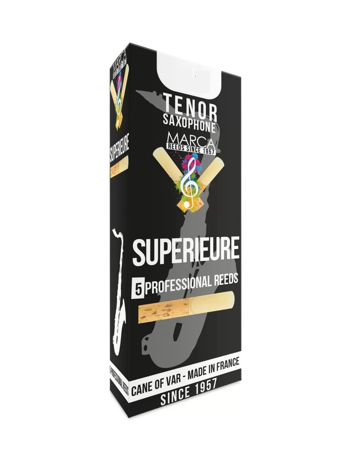 Caja de 5 cañas MARCA Superieure para Saxofón Tenor
