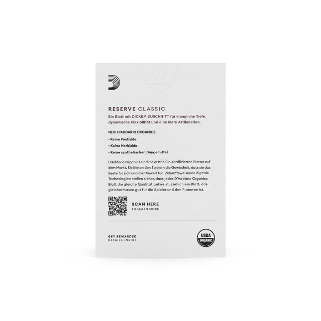 Caja de 10 cañas D'ADDARIO Organic Reserve Classic para Clarinete Alemán-0