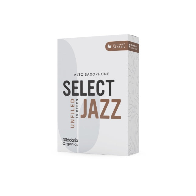 Caja de 10 cañas D'ADDARIO Organic Select Jazz Unfiled para Saxofón Alto