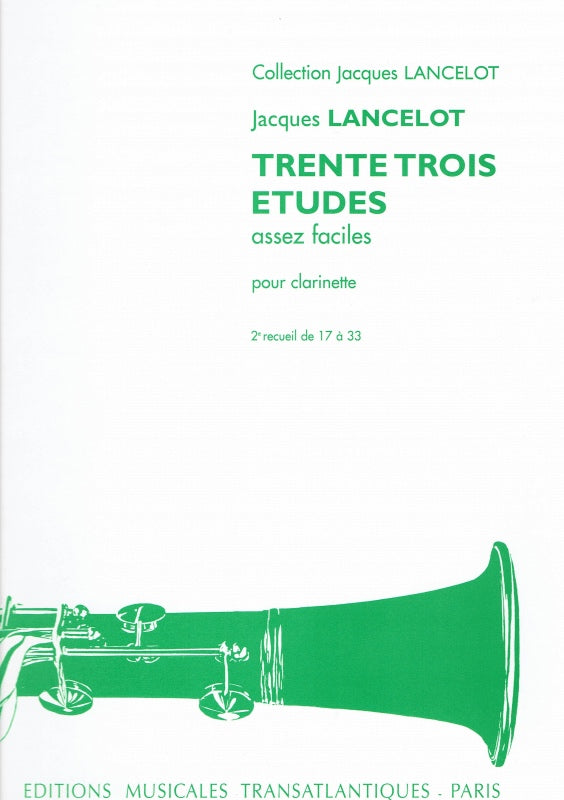 33 Etudes assez faciles para Clarinete Volumen 2 J. LANCELOT