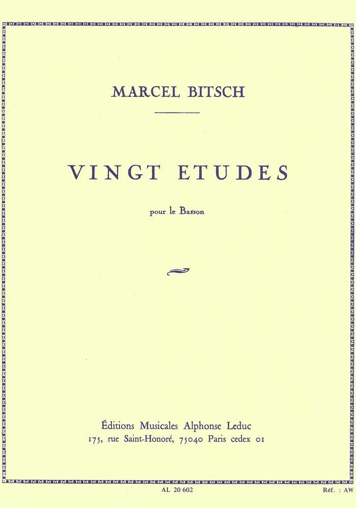 Veinte Estudios para Fagot M. BITSCH