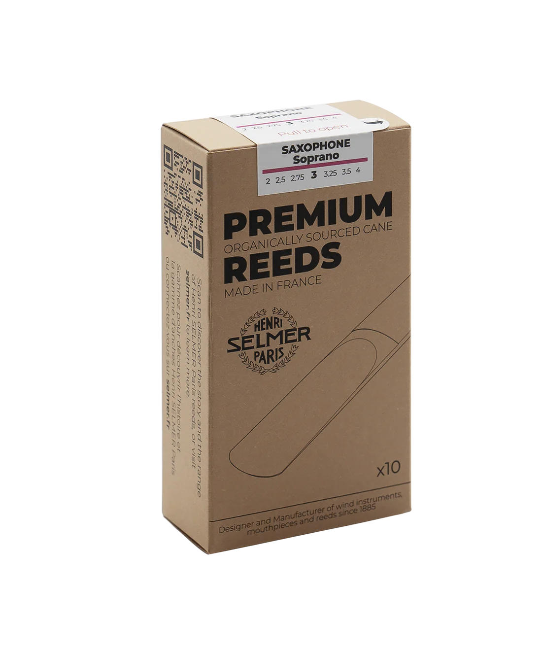 Caja de 10 cañas SELMER Premium para Saxofón Soprano