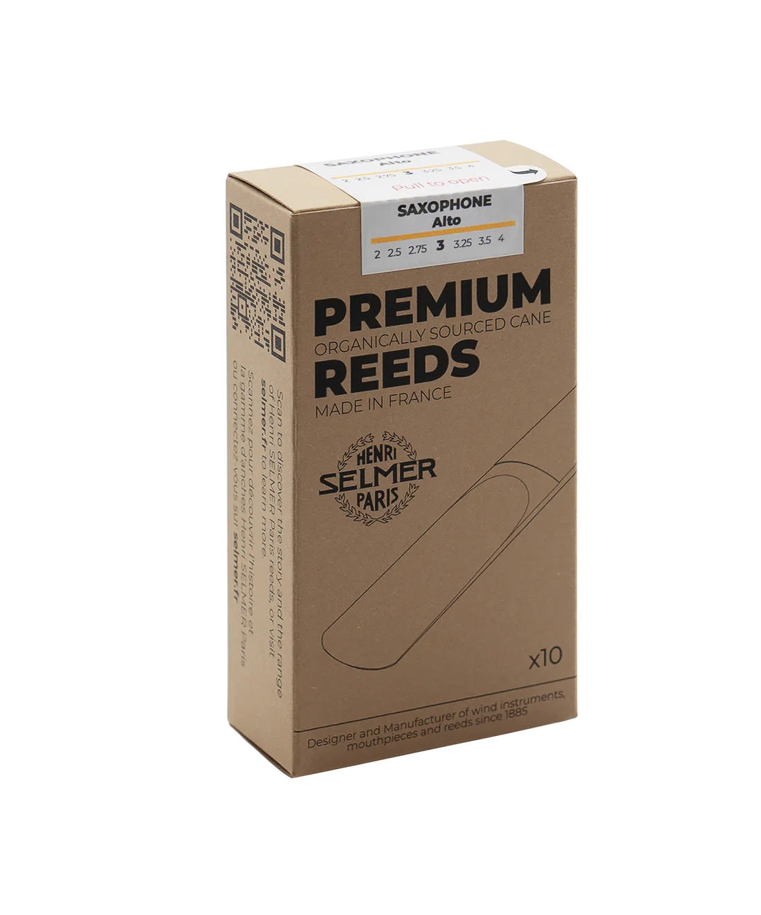 Caja de 10 cañas SELMER Premium para Saxofón Alto