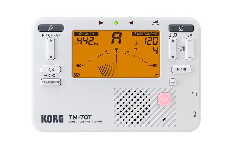 Metrónomo Afinador Korg TM-70T Blanco
