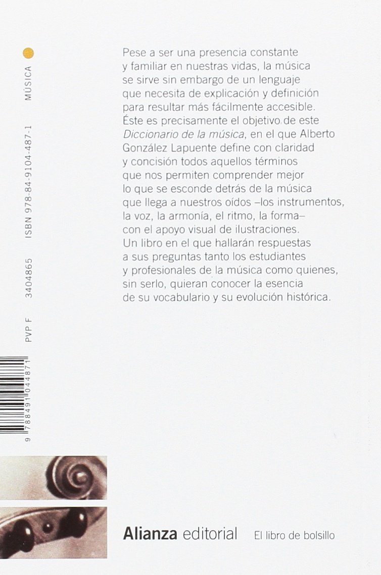 Diccionario de la música GONZÁLEZ LAPUENTE ALBERTO