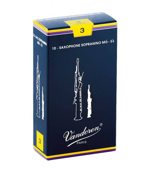 Caja de 10 cañas VANDOREN Tradicional para Saxofón sopranino