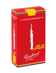 Caja de 10 cañas VANDOREN Java roja para saxofón soprano