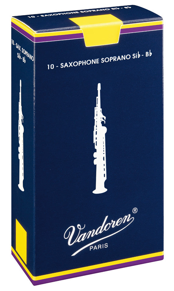 Caja de 10 cañas VANDOREN Tradicional para Saxofón soprano