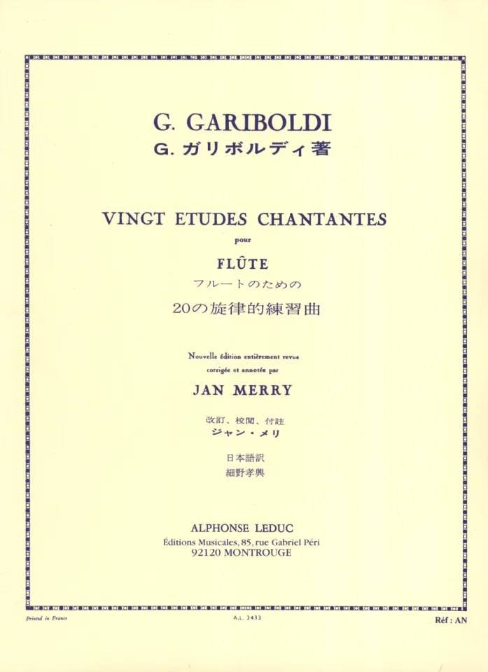 Vingt Etudes Chantantes para flauta GARIBOLDI