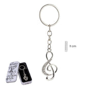 Treble Clef Keychain Silver Plated