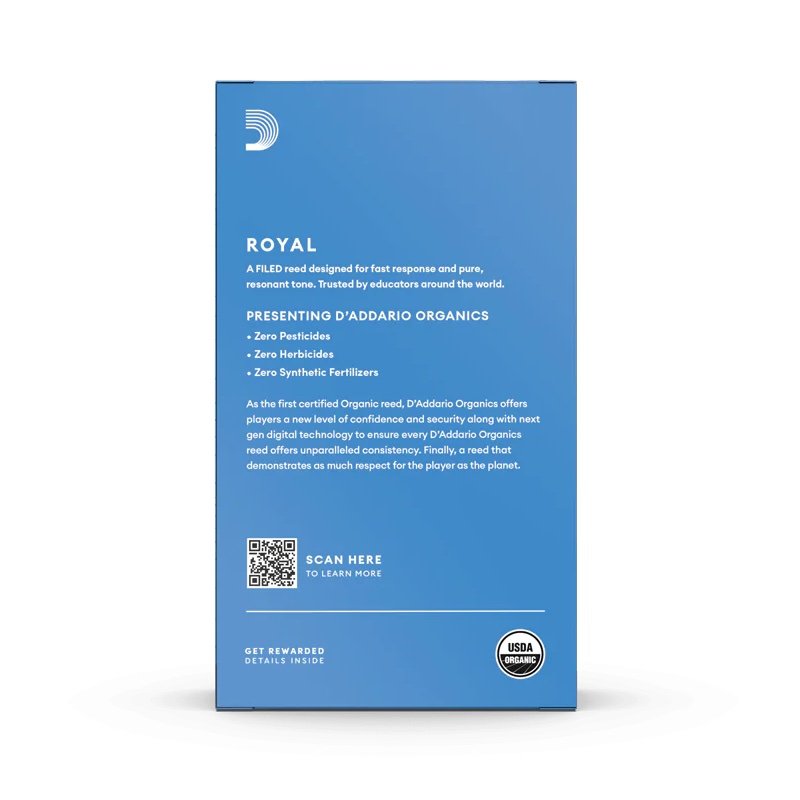 Caixa 10 palhetas D'Addario Royal ORGANIC Clarinete Baixo