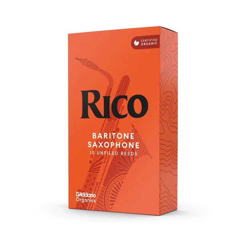 Krabička 10 plátků D'ADDARIO Rico ORGANIC pro barytonový saxofon