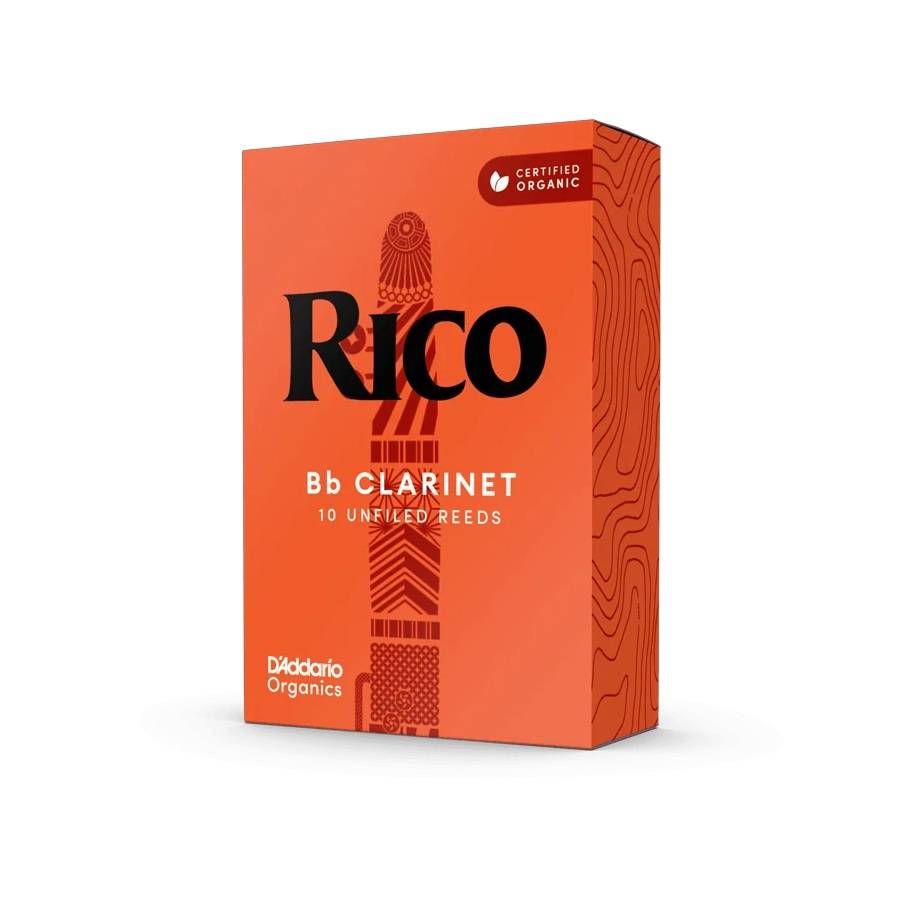 Doos met 10 rieten D'ADDARIO Rico ORGANIC voor klarinet